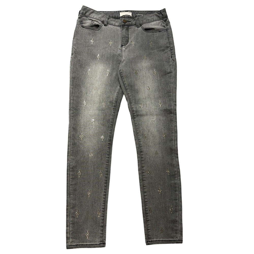 Sundance Jeans Womens 29x26 Gray Charcoal Wash Primrose Sequin Skinny Stretch